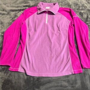 Columbia Lightweight 1/4 Zip Fleece Pullover Women's Xlarge Pink Purple Hiking